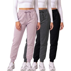 3 Pack Women’s Fleece Joggers Sweatpants Lounge Pants Sweats Casual Pockets(Set 15)