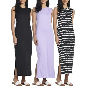 3 Pack Women’s Maxi Tank Dress Sleeveless Sundress Long Casual Beach Pocket(Set 1)