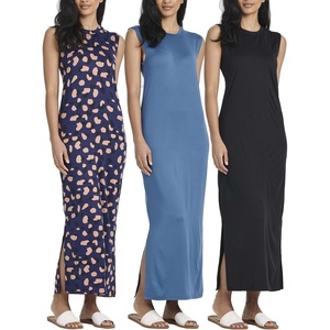 3 Pack Women’s Maxi Tank Dress Sleeveless Sundress Long Casual Beach Pocket(Set 3)