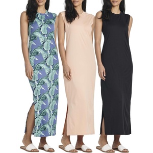 3 Pack Women’s Maxi Tank Dress Sleeveless Sundress Long Casual Beach Pocket(Set 8)