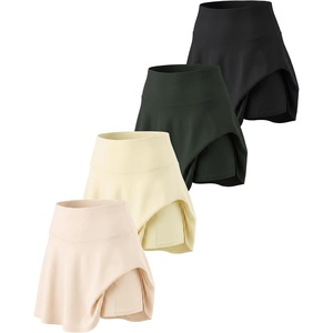 4 Pack Women’s Skater Skort Pleated Cute Tennis Golf Athletic Skirt Pockets(Set 1)