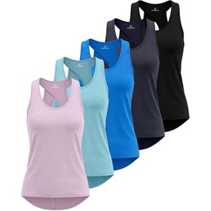 5 Pack Women’s Tank Tops Open Back Workout Shirts Athletic Gym Running Yoga(Set 1)