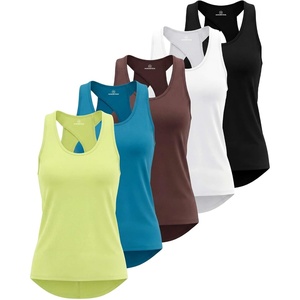 5 Pack Women’s Tank Tops Open Back Workout Shirts Athletic Gym Running Yoga(Set 3)