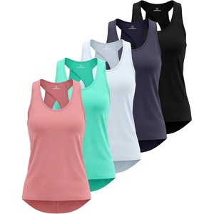 5 Pack Women’s Tank Tops Open Back Workout Shirts Athletic Gym Running Yoga(Set 6)
