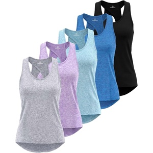5 Pack Women’s Tank Tops Open Back Workout Shirts Athletic Gym Running Yoga(Set 7)